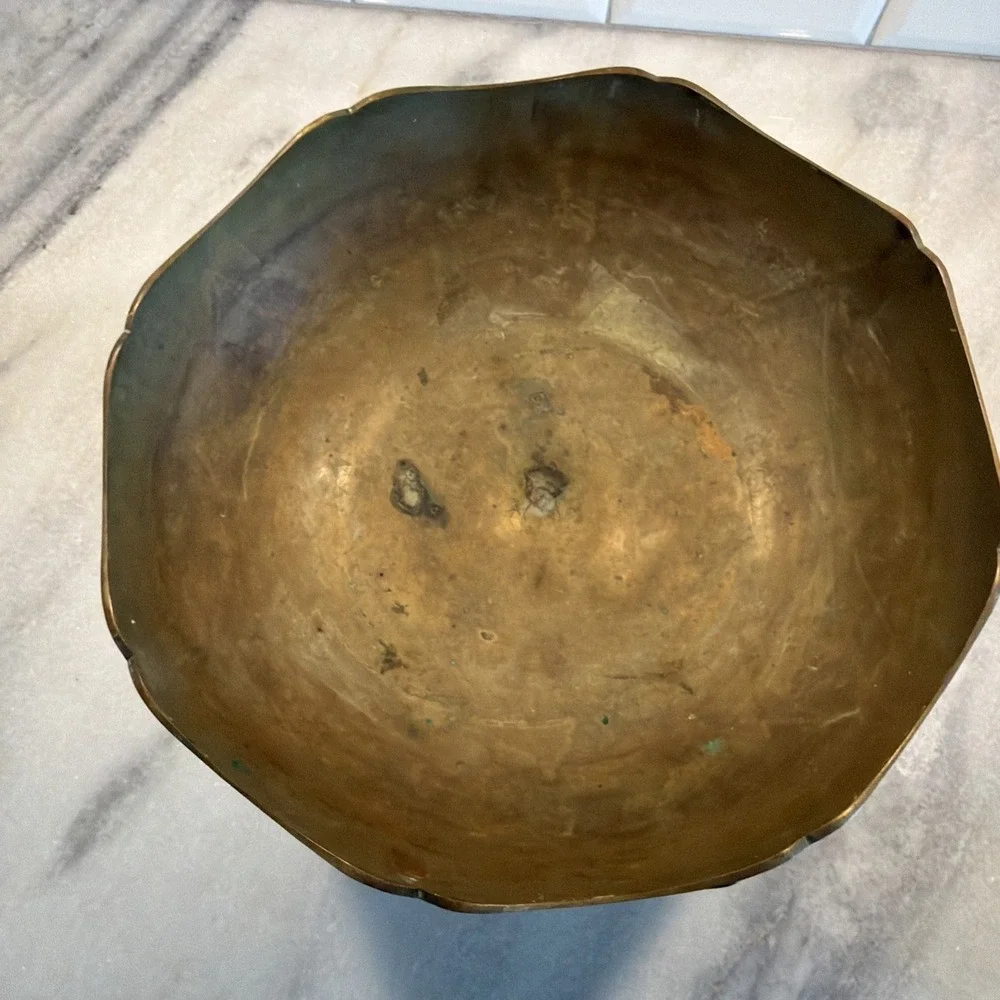 Vintage Brass Pedestal Punch/compote BowlES0003
